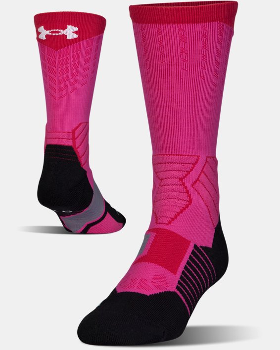 Men's UA Basketball Drive Crew Socks, Pink, pdpMainDesktop image number 0